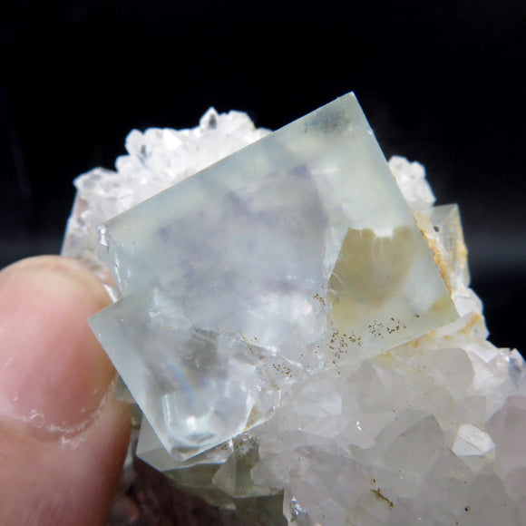 Water-clear Fluorite on Quartz from China FL765