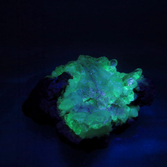 Colourless ‘Electric’ Hyalite Opal on Matrix from Mexico HP58