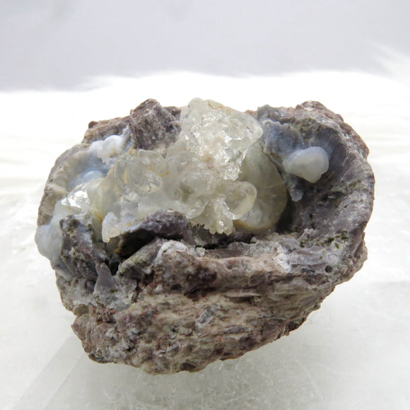 Colourless ‘Electric’ Hyalite Opal on Matrix from Mexico HP59