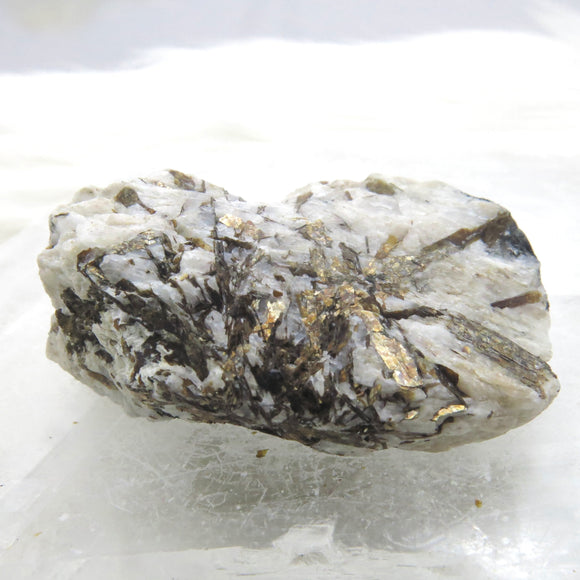 Golden Astrophyllite on Feldspar from Russia AS58