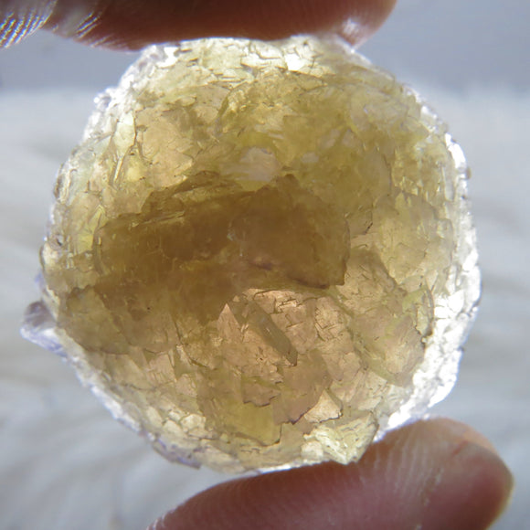 Stepped Growth Botryoidal Yellow Fluorite from China FL547