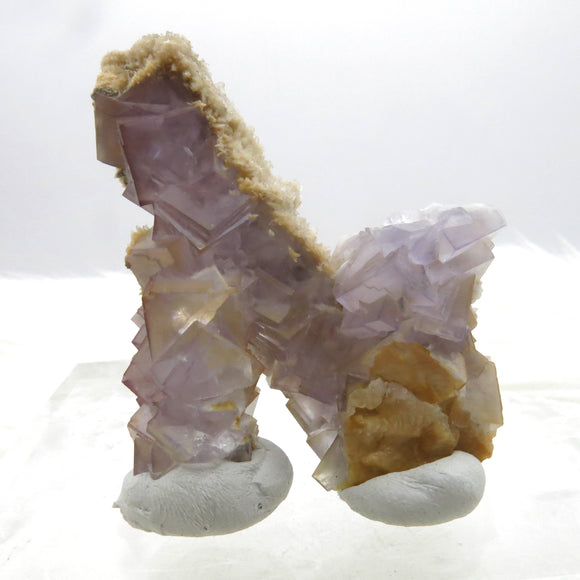 Iridescent Stacked Fluorite with Baryte and Calcite from China FL643