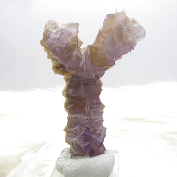 Iridescent Stacked Fluorite with Baryte and Calcite from China FL651