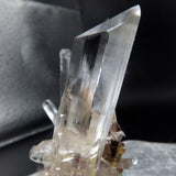Icy Clear Selenite Clusters with Hematite Inclusions from China GS03