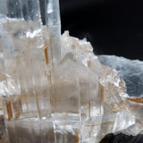 Icy Clear Selenite Clusters with Hematite Inclusions from China GS09