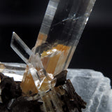 Icy Clear Selenite Clusters with Hematite Inclusions from China GS10