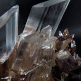 Icy Clear Selenite Clusters with Hematite Inclusions from China GS11
