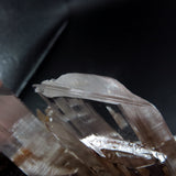 Icy Clear Selenite Clusters with Hematite Inclusions from China GS11