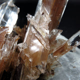 Icy Clear Selenite Clusters with Hematite Inclusions from China GS12
