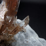 Icy Clear Selenite Clusters with Hematite Inclusions from China GS12