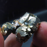 Iridescent Etched Pyrite with Mangano Bladed Calcite from Inner Mongolia IP16