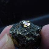 Iridescent Etched Pyrite with Mangano Bladed Calcite from Inner Mongolia IP17