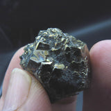 Iridescent Etched Pyrite with Mangano Bladed Calcite from Inner Mongolia IP17