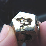 Iridescent Etched Pyrite with Mangano Bladed Calcite from Inner Mongolia IP19