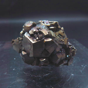 Iridescent Etched Pyrite with Mangano Bladed Calcite from Inner Mongolia IP20