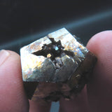 Iridescent Etched Pyrite with Mangano Bladed Calcite from Inner Mongolia IP21