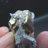 Iridescent Etched Pyrite with Mangano Bladed Calcite from Inner Mongolia IP22