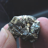 Iridescent Etched Pyrite with Mangano Bladed Calcite from Inner Mongolia IP32